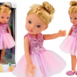 Różowa baletowa lalka w sukience 33 cm