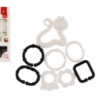 Gryzak zwierzątko z zawieszkami czarno-białe