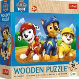 Drewniane puzzle 24 części Psi Patrol