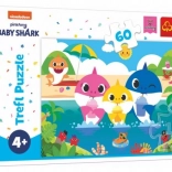 Puzzle Baby Shark – rodzinka rekinów na wakacjach, 60 elementów (33 × 22 cm)