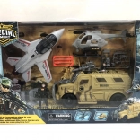 Duży zestaw wojskowy myśliwiec i technika bojowa