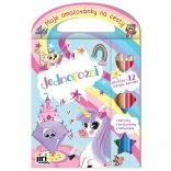 Kolorowanka podróżna Jednorożce