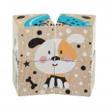 Radosne zwierzątka drewniane układanki CUBIKA