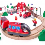 Drewniana kolejka strażacka 60 elementów