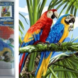 Diamentowa mozaika Papugi na gałęziach 30 × 40 cm