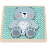 Drewniane puzzle dla dzieci - Niedźwiedź