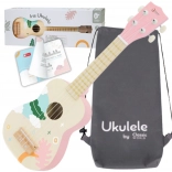 dziecięce drewniane ukulele Classic World różowe