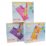 Nadmuchiwane leżak do wody 229 × 86 cm z falowaną strukturą i poduszką