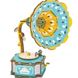 woodcraft drewniane 3D puzzle gramofon