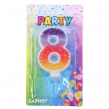 Świeczka imprezowa numer 8 Gwiazdy