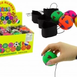 Piłka z PU na gumce 6 cm z serduszkami