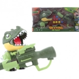 Zestaw strzelecki z dinozaurem i piankowymi piłeczkami na baterie