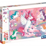 Maxi puzzle 24 elementów wesołe jednorożce CLEMENTONI