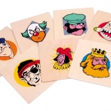 Drewniane urodzinowe talerzyki Wesołe Głowy SMALL FOOT, zestaw 7 szt.