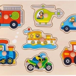 GOKI drewniana układanka środki transportu