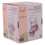 Drewniany labirynt koralikowy ze zwierzątkami