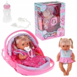 interaktywna lalka w nosidełku 28 cm