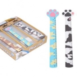 Drewniana linijka z motywem kociej łapki 13 cm