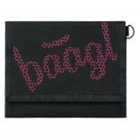 BAAGL portfel w czarnym kolorze z czerwoną haftowaną naszywką