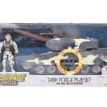 Wojskowy zestaw z czołgiem na baterie ze światłami i dźwiękami