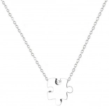 Stalowy łańcuszek z wisiorkiem puzzle ze stali chirurgicznej 316L