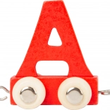 Small Foot drewniany wagonik z literą A – kolorowy alfabet