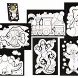 Zdrapywany obrazek 6 szt. kolorowy + 6 szt. stojaków w pudełku 19x22x6,5 cm