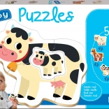 Baby puzzle zwierzątka na farmie 5w1 (2–4 elementy) EDUCA