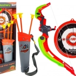 Łuk z tarczą + 3 strzały z przyssawką Zielony