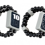 drewniany dwustronny dziecięcy zegarek na gumce, czarny