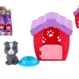 Plastowy domek dla szczeniaczka z miską, 6 × 7 cm