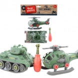 Zestaw do skręcania: czołg i helikopter dla dzieci