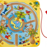 Goki magnetyczny drewniany labirynt Wyspa dla dzieci