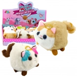 Pluszowy kocurek z kręcącym się ogonkiem brązowo-biały