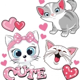 Naklejki Urocze Kotki na arkuszu do prasowania