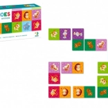 Domino zwierzątka – 28 elementów, gra towarzyska dla dzieci