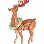 drewniane puzzle 3D świąteczny renifer