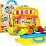 Przenośna dziecięca kuchnia food truck 3+ z walizeczką na kółkach i akcesoriami