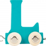 Small foot drewniany wagonik – kolorowy alfabet litera L