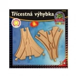 Trójdrożna zwrotnica do drewnianych kolejek – 2 szt.