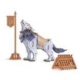 3D Drewniane Puzzle Wilk Wojownik