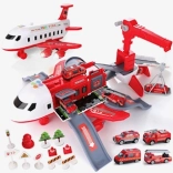 Składane samolot z dużym parkingiem i dźwigiem – zestaw strażacki