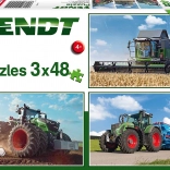 Schmidt puzzle traktory Fendt 3×48 elementów