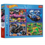 Puzzle 4×250 elementów HOT WHEELS