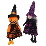 Dekoracja na Halloween wiedźma i strach na wróble do zawieszenia