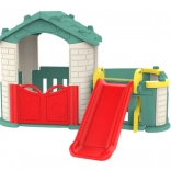 Domek dla dzieci 5w1 ze zjeżdżalnią i koszem do koszykówki