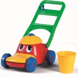 Wesoła plastikowa kosiarka do trawy dla dzieci