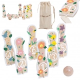 Drewniane kręgle dla dzieci 6 szt. z piłeczką CLASSIC WORLD