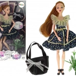 Lalka EMILY pokaz mody z torebką i kwiatami