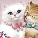 diamentowe malowanie zakochane koty 30 × 40 cm